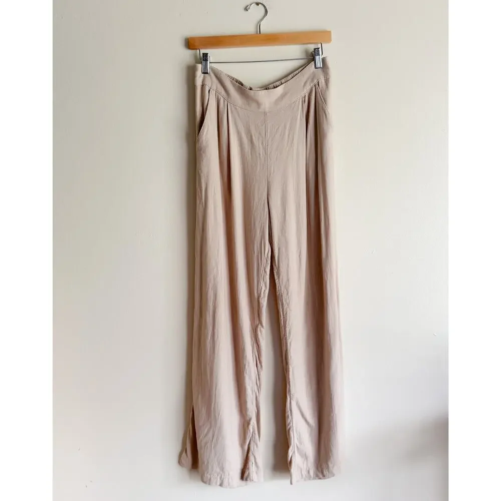 Abercrombie & Fitch Tan Linen Blend Pants Size Medium Long Beachy Resort